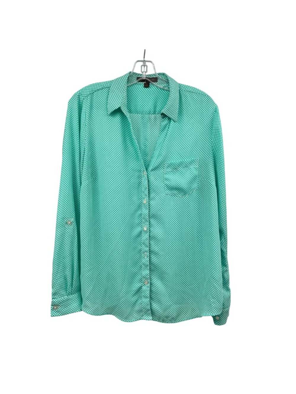 Outback Red Women's Button Down Top Turquoise Polka Dot Size Large
